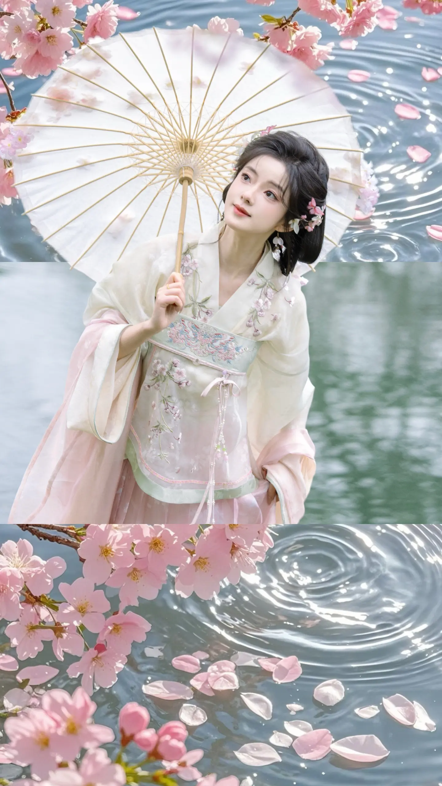 画舫 听夜雨。