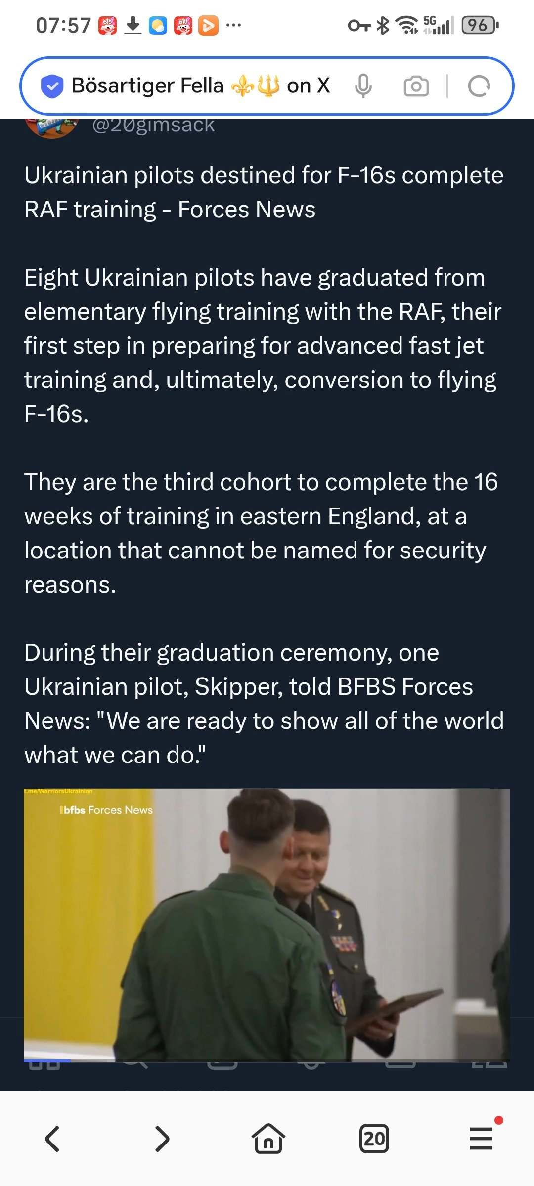 即将成为 F-16 战斗机飞行员的乌克兰飞行员完成英国皇家空军训练 - 《部队新