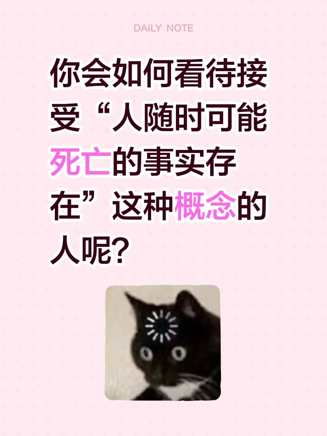 你会如何看待接受“人随时可能死亡的事实存在”这种概念的人呢？