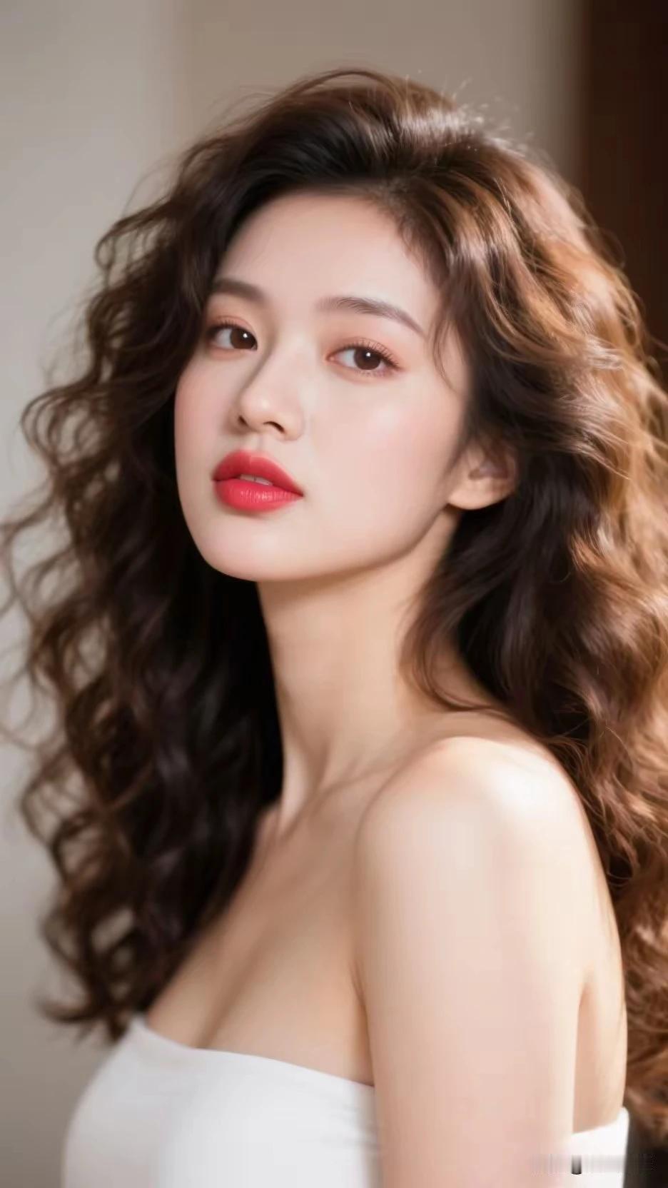 东方佳丽，风情万种。
明眸皓齿，美若冠玉。
沉鱼落雁，闭月羞花。
优雅红唇，迷人