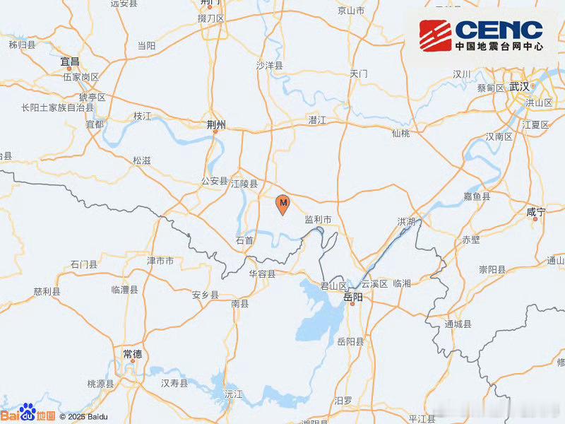 湖北地震地震快讯中国地震台网正式测定：05月02日13时13分在湖北荆州市监利市