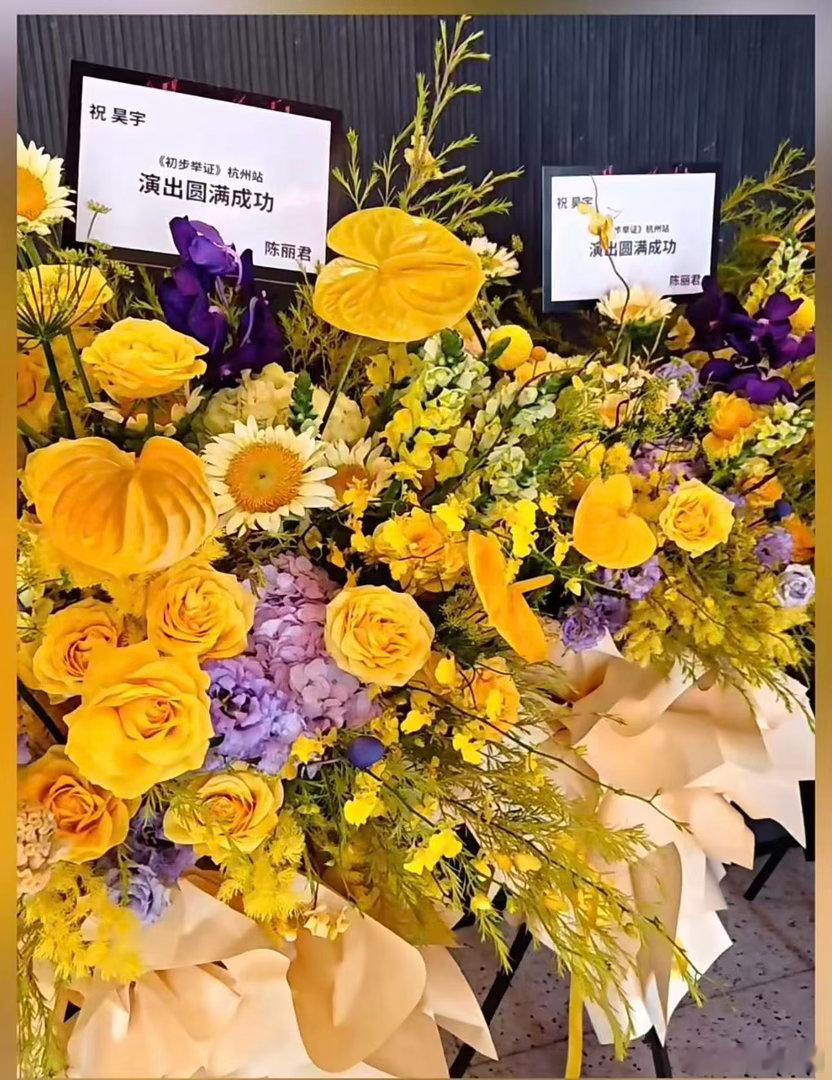 陈丽君给陈昊宇送花篮陈丽君给陈昊宇话剧送花篮陈丽君给陈昊宇话剧送花篮了！我们双陈