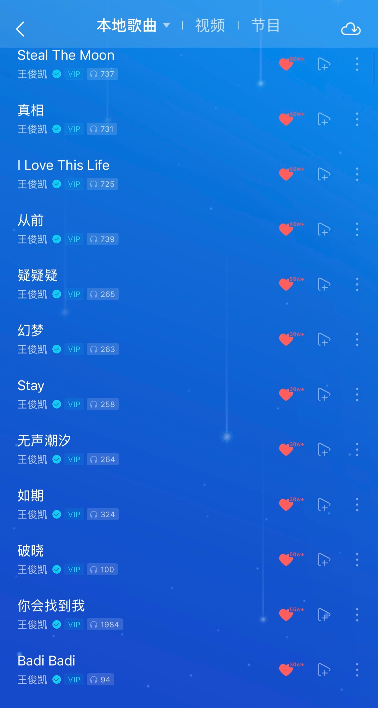 已离不开《WJK》，Badi吃亏在排序太靠后了，点开还没听到它就结束了王俊凯首张
