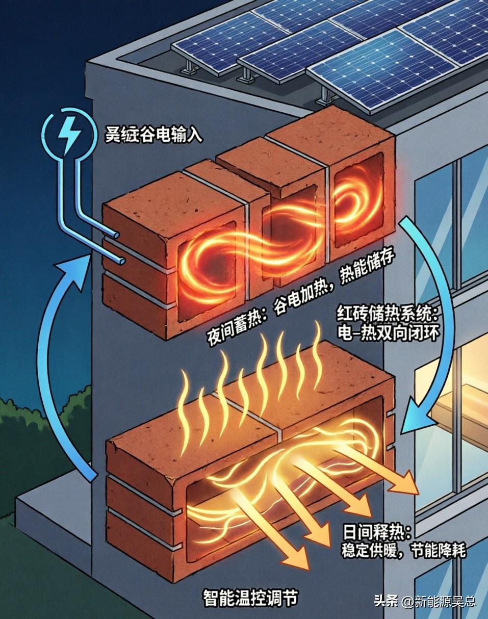 红砖储能/储热以耐高温耐火砖为储热介质，可在高耗能企业实现高效降碳与多元创收。降