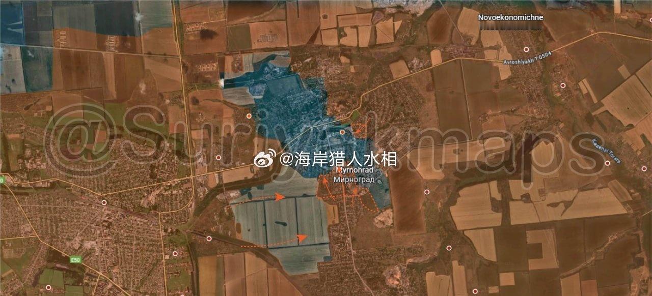 俄乌战争第1386天：

米尔诺格勒德和波克罗夫斯克战线的情况：俄军突破了乌军在