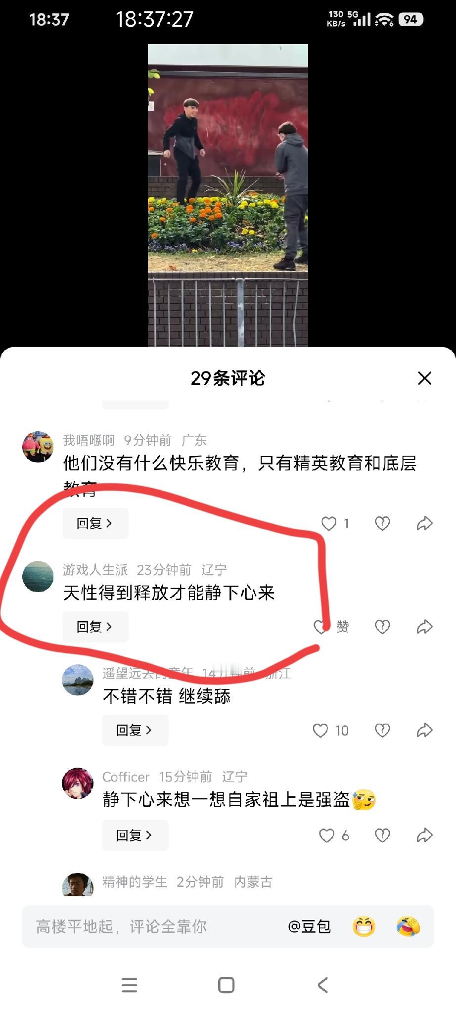 网友：只有释放天性才能静下心来！

英国英格兰大曼彻斯特片区的城郊公共花坛正被几