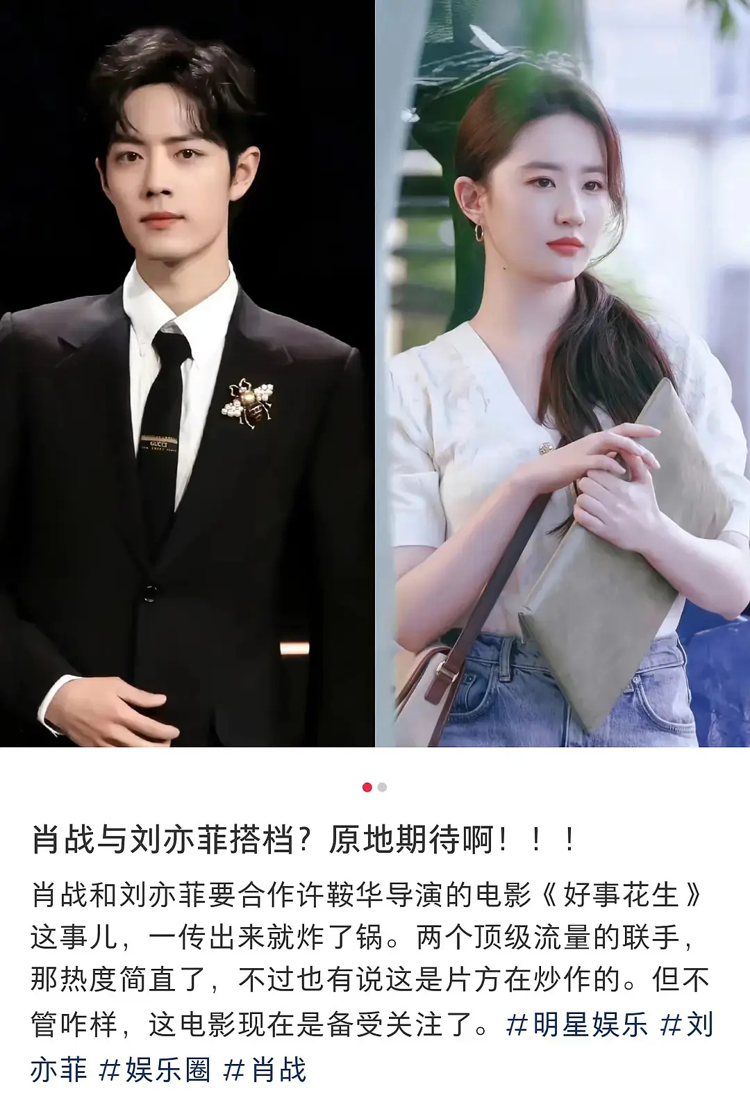 肖战和刘亦菲要合作了？ ​​​