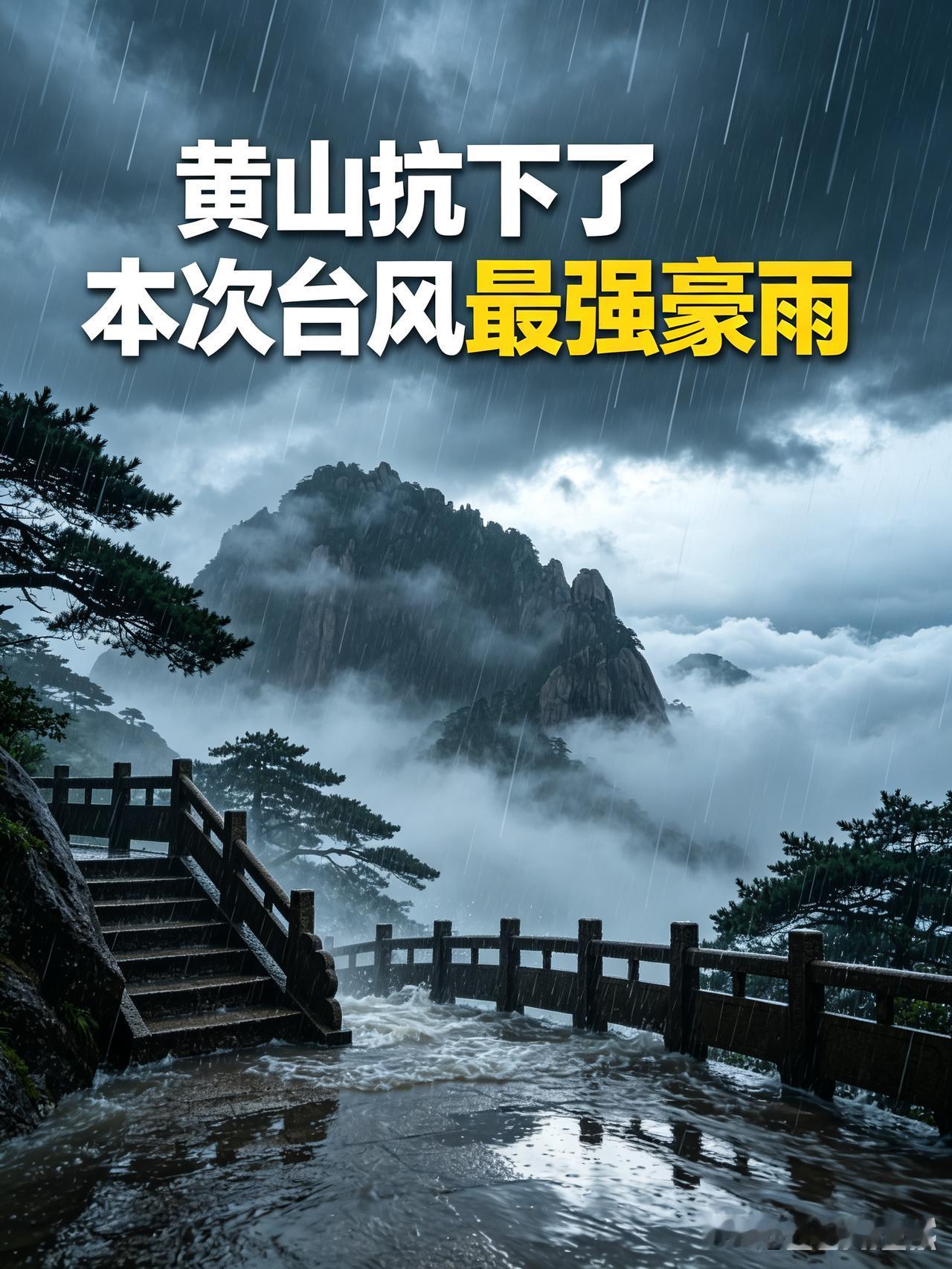 台风巴威一路北上，黄山光明顶接住本轮最强暴雨
 
台风巴威登陆后一路往西北移动，