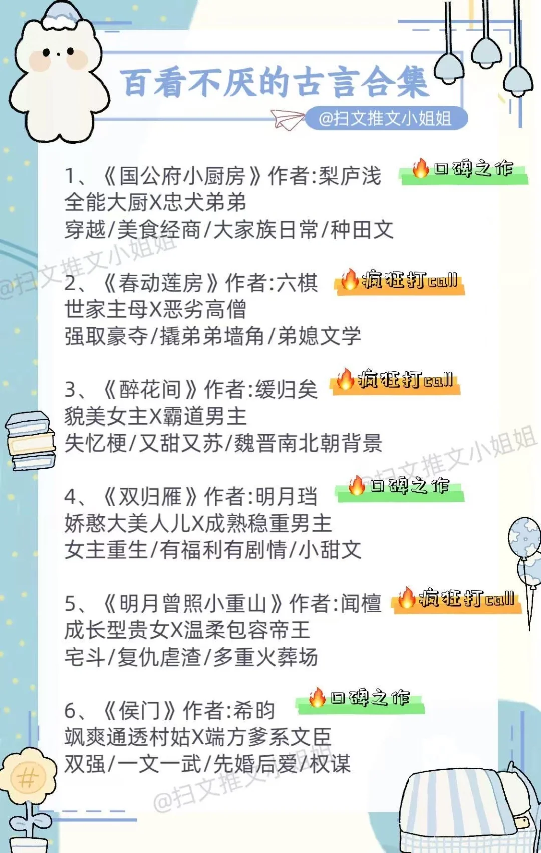 都是我最近看过觉得还不错的古风言情文