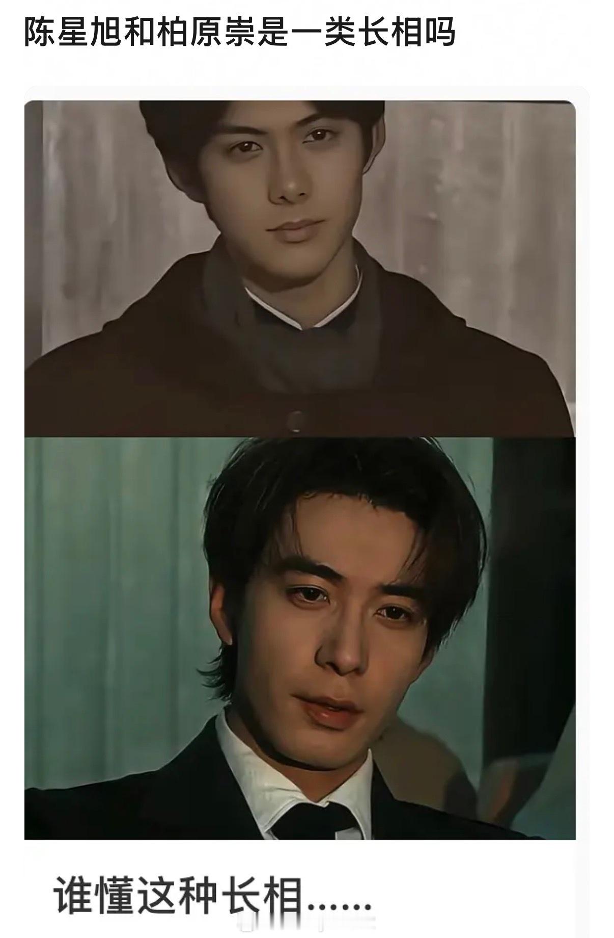今天才知道陈星旭和柏原崇是同一类的长相，二十世纪最后一位美男子在内娱的代餐有了
