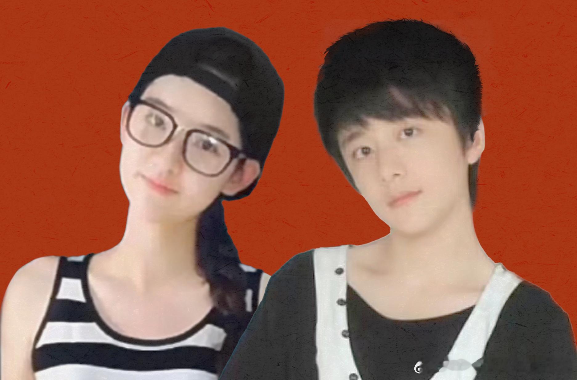 #张新成王玉雯情侣照VS童年照# 童年照萌萌哒，情侣照甜到炸！张新成王玉雯这组照