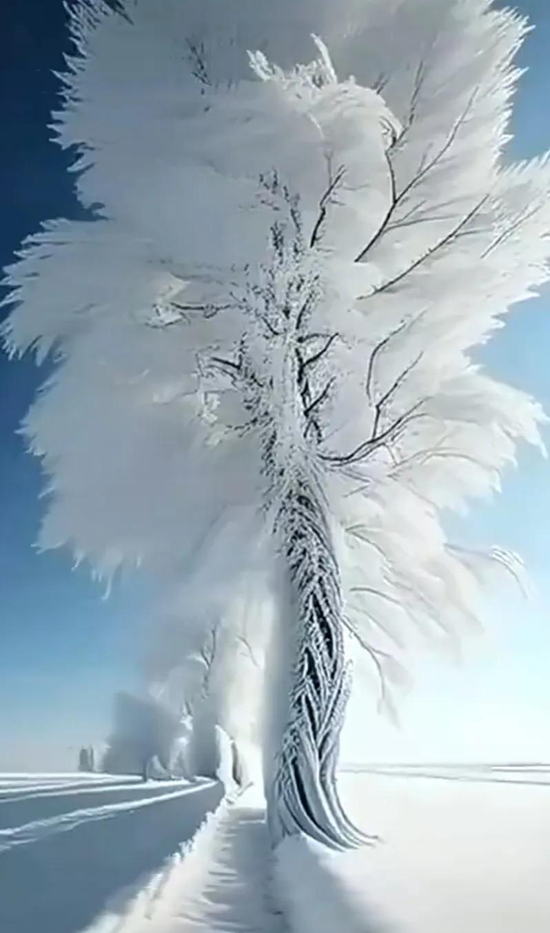 雪域银装素裹，冰天雪地世界。#雪中美景 '# #雪与自然# #雪景奇特景观#