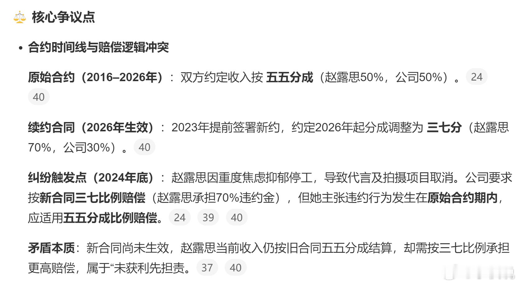 赵露思称公司让按3比7赔钱 翻译一下🍉： 五五分的合同目前还没到期，现在公司让