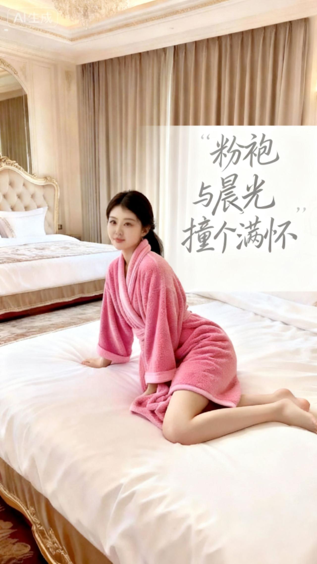 松弛感拍照，浴袍写真的治愈瞬间。不用刻意摆动作，自然的回头、撑床就很出片。浴袍写