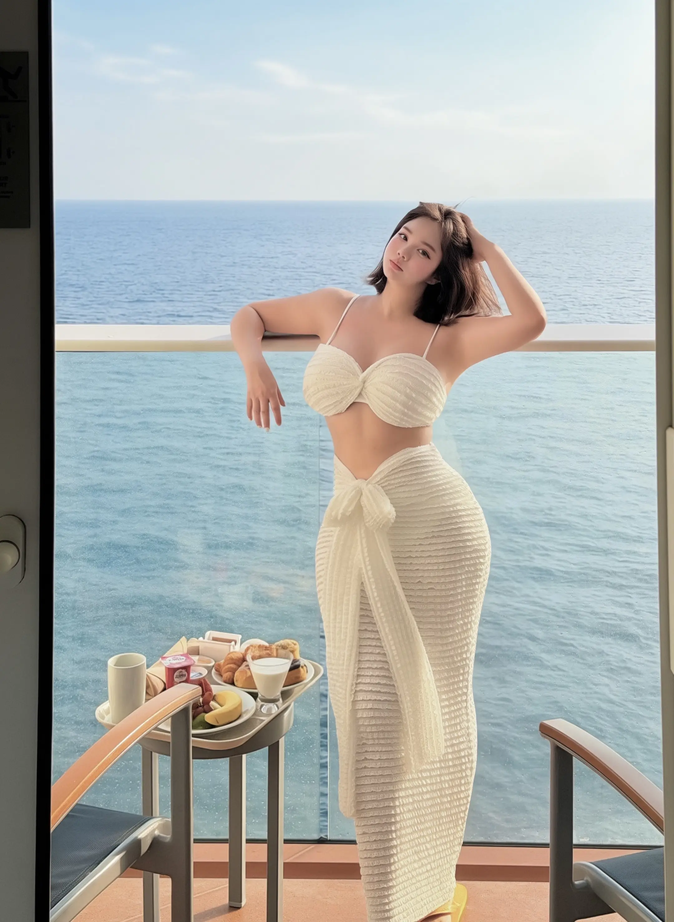 海上🚢阳台早餐 被大海承包的浪漫🌊。