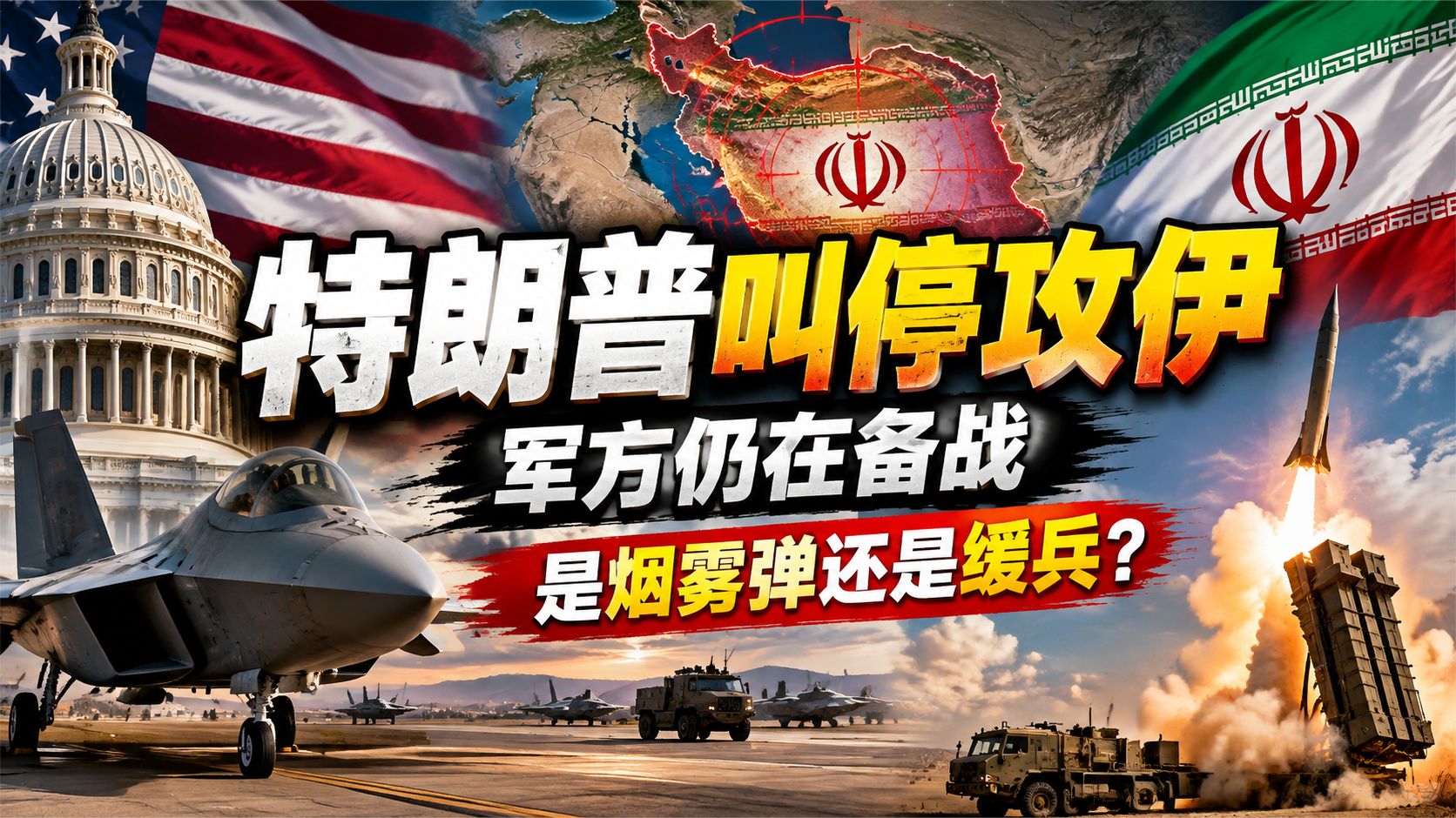 特朗普叫停攻伊，军方仍在备战，是烟雾弹还是缓兵？