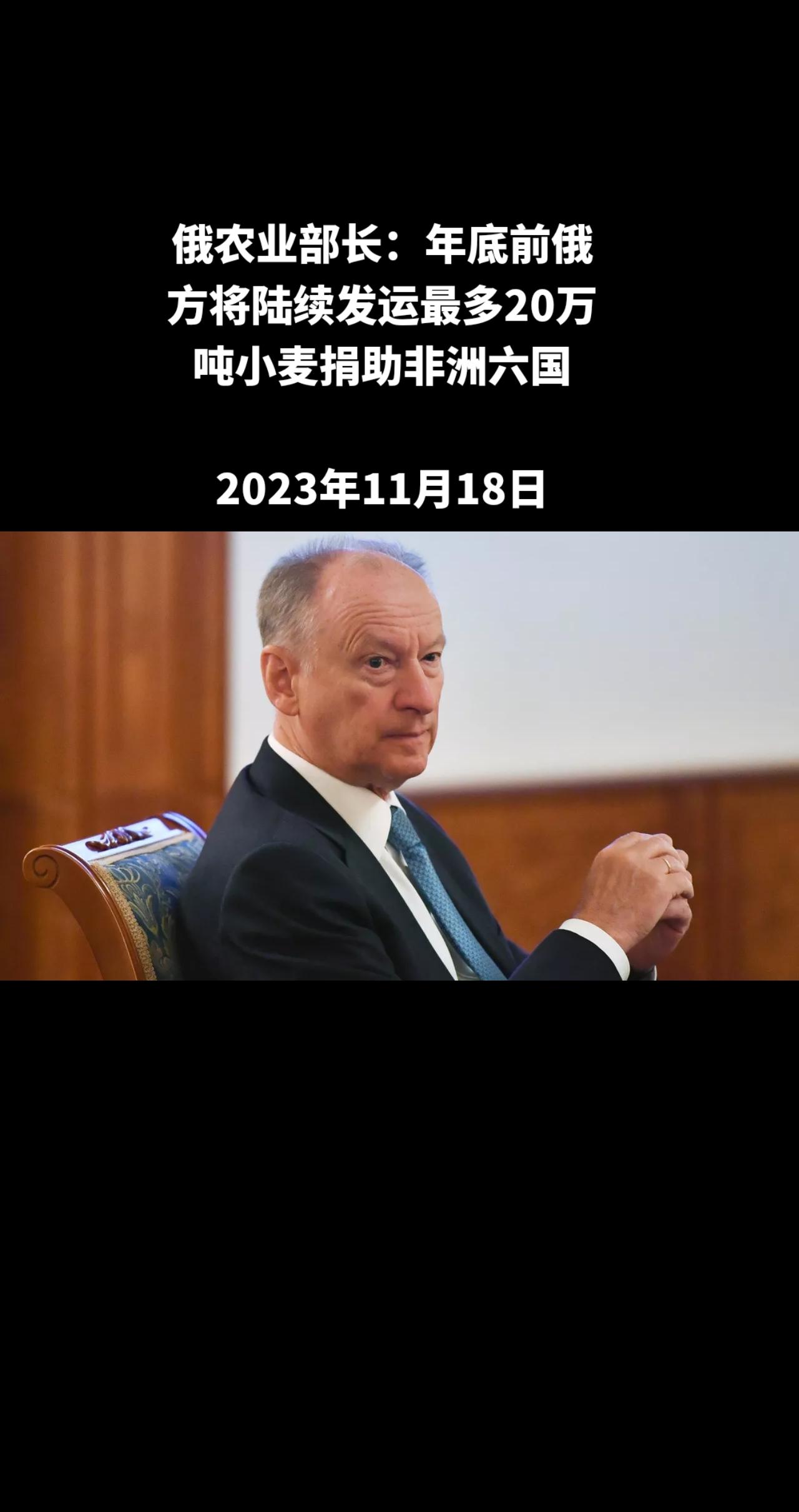 俄罗斯卫星通讯社莫斯科11月17日电 俄罗斯农业部部长德米特里·帕特鲁舍夫表示，