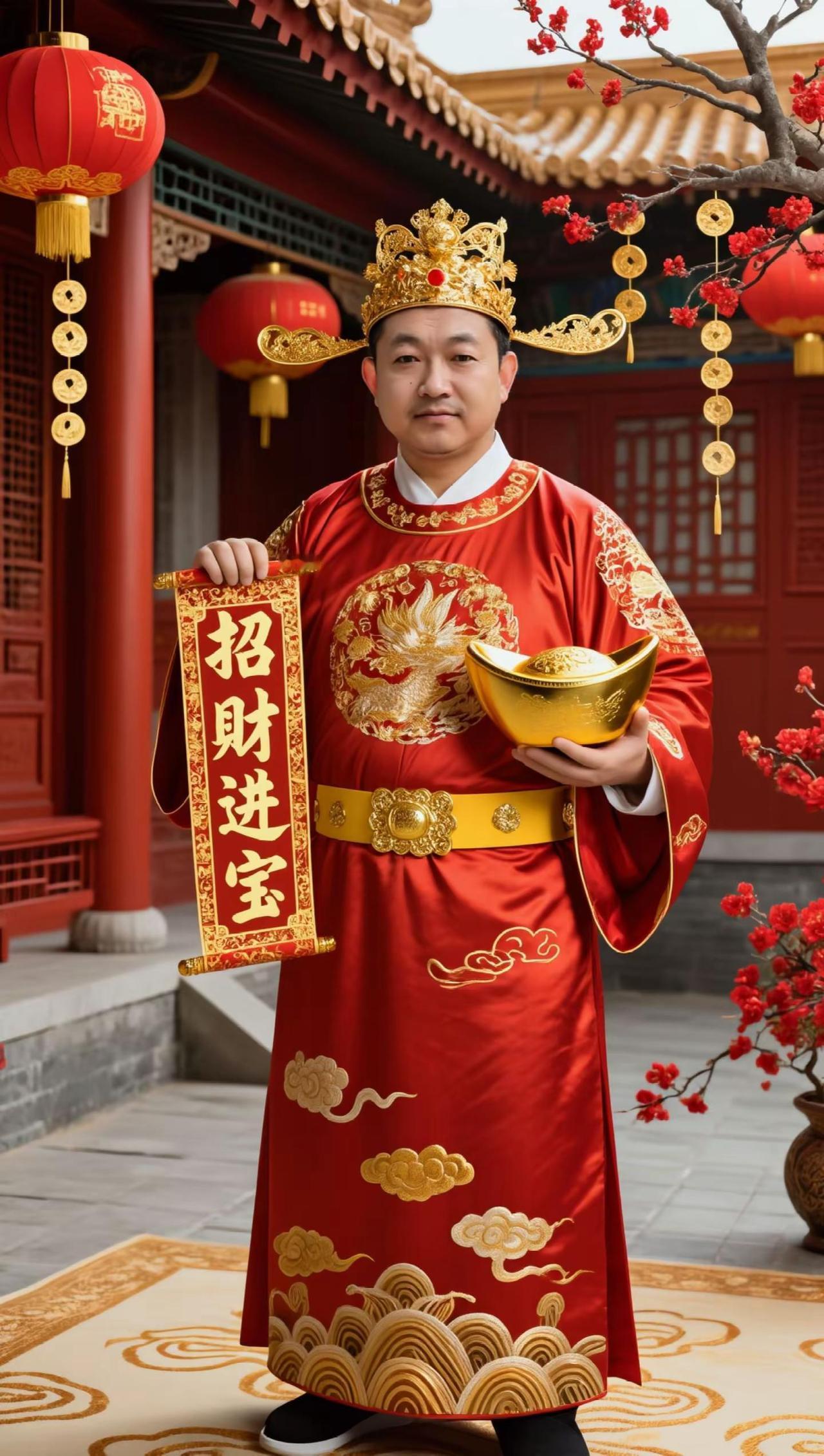 AI新春财神写真 ai创作 招财进宝拜大年 中华文化 财神爷