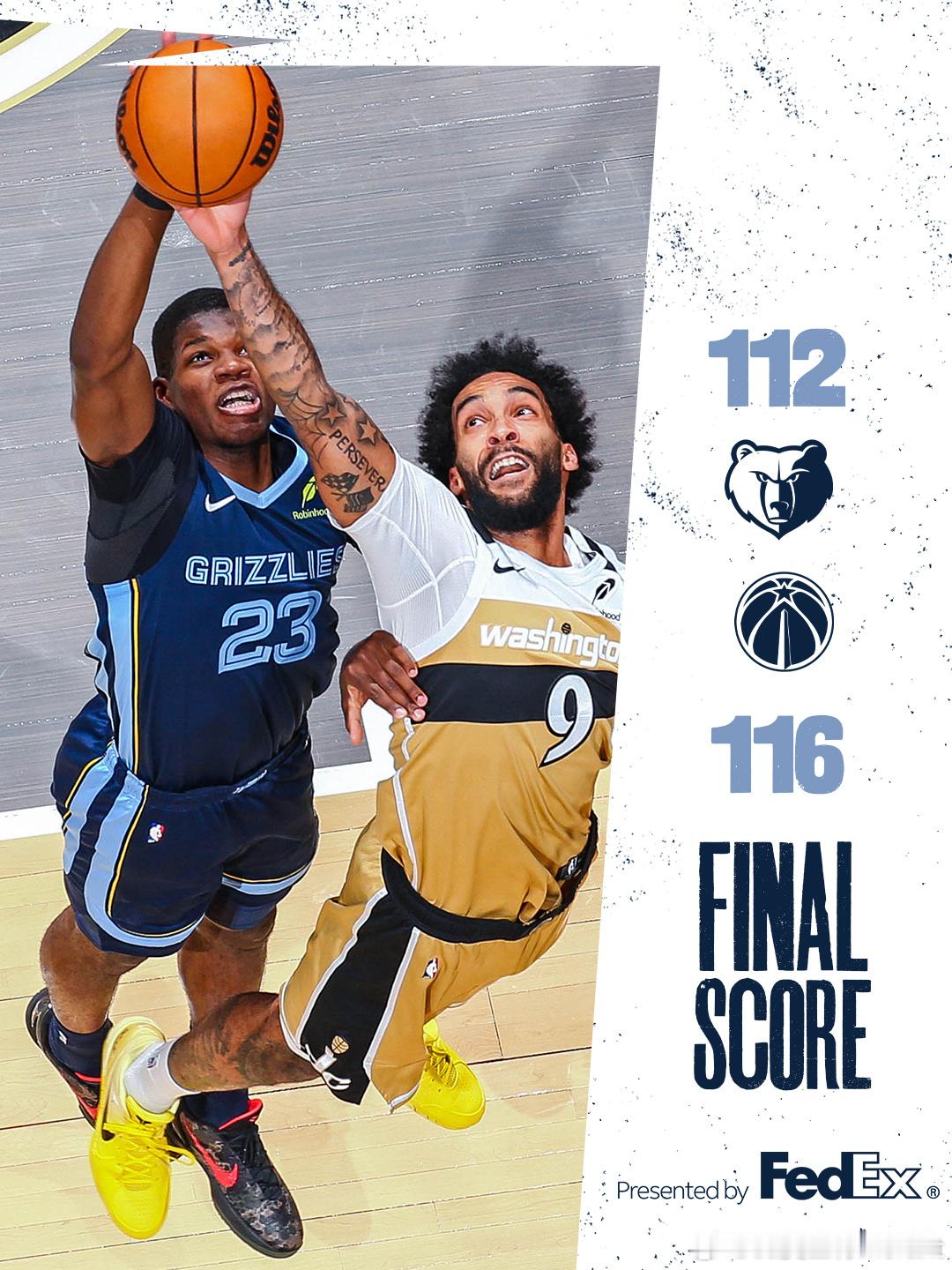 灰熊遭奇才双杀，莫兰特21分7助攻，最后时刻那个三分确实该投了，万一3+1呢？