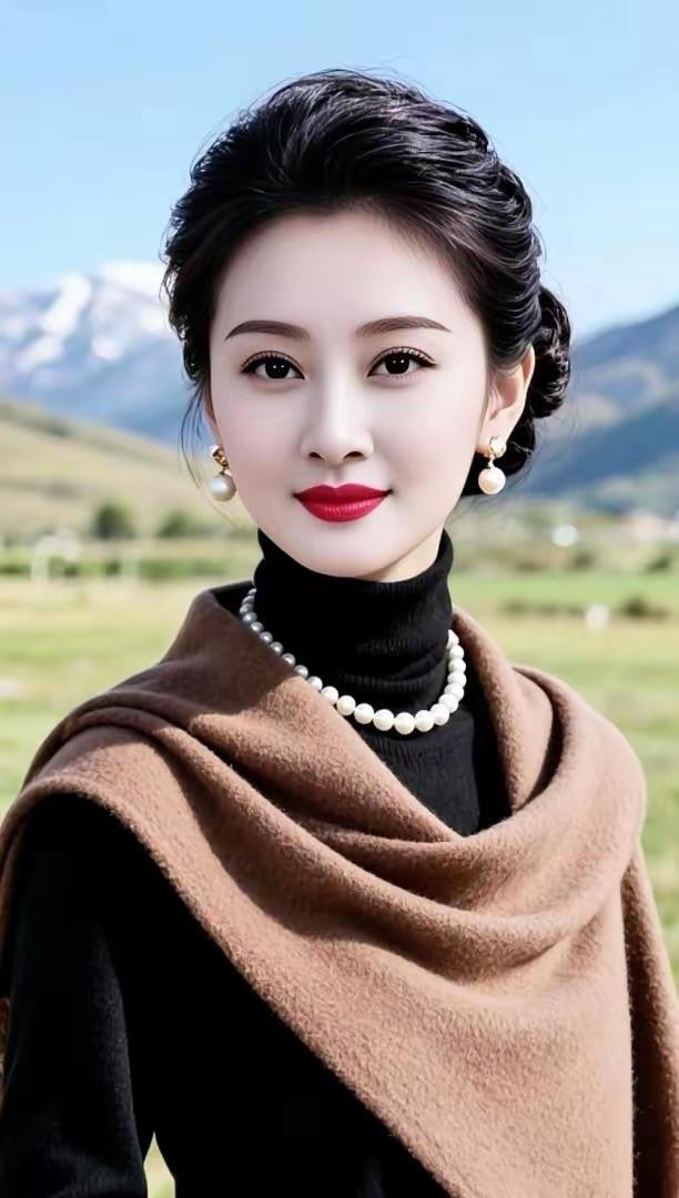 优雅气质，雪山下的时尚穿搭