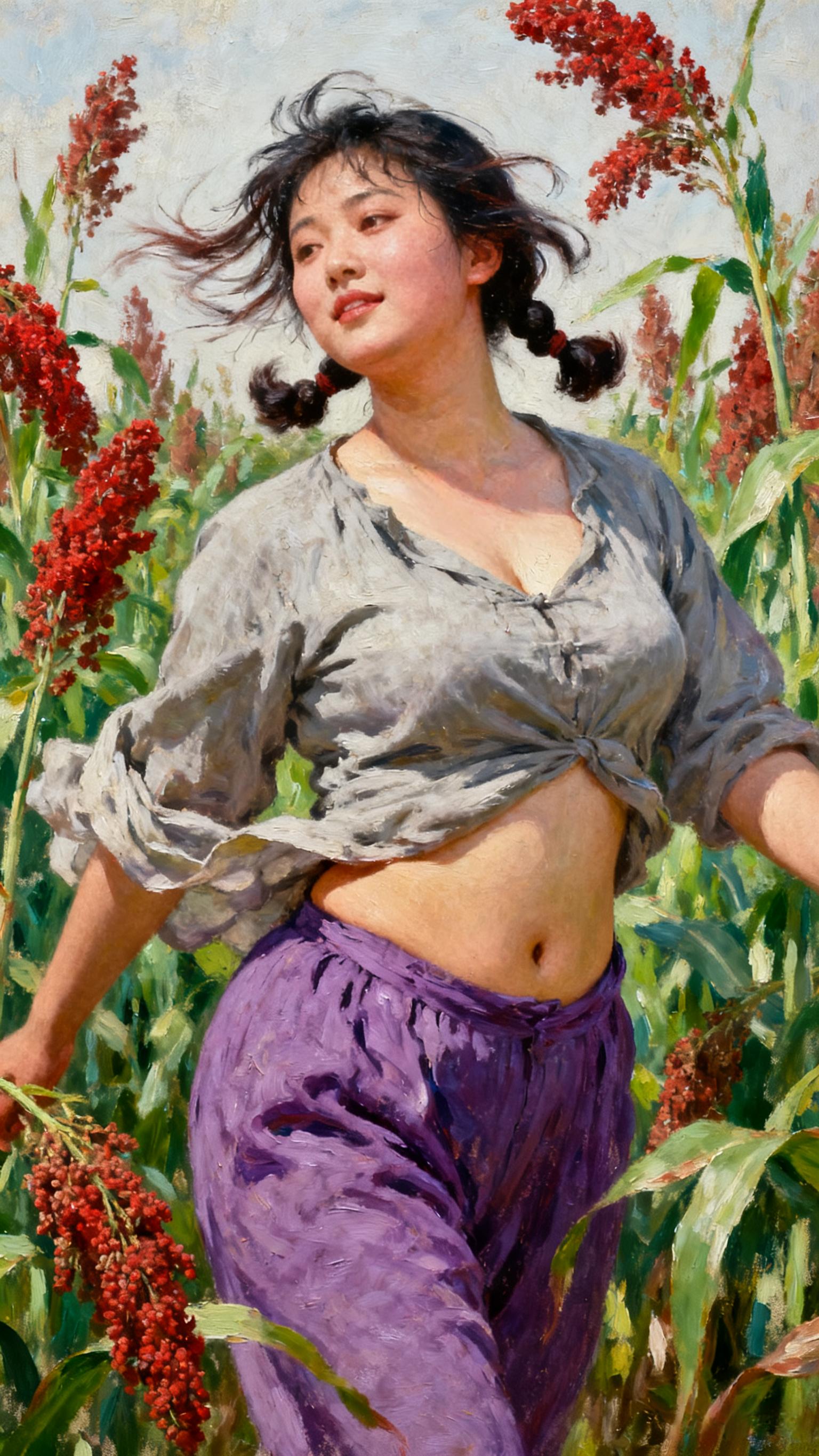 丰收的喜悦 油画中走出来的你