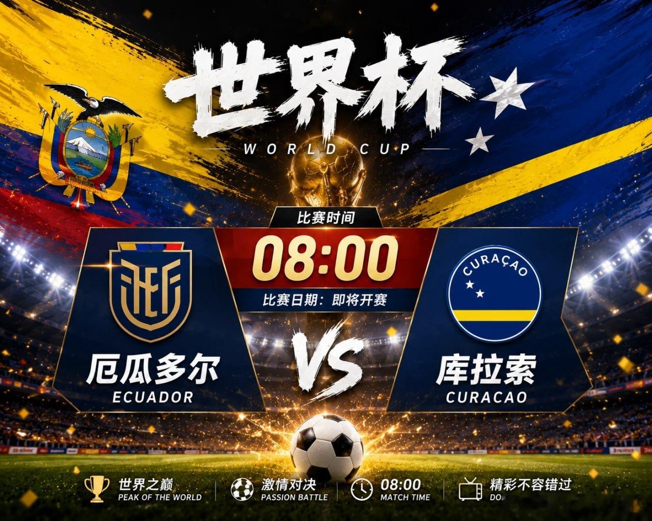 08:002026美加墨世界杯 🇪🇨厄瓜多尔vs库拉索 🇨🇼有人期待大胜