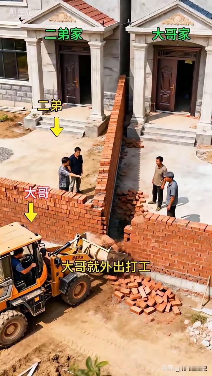 就算是亲兄弟，房子之间也必须拉上围墙