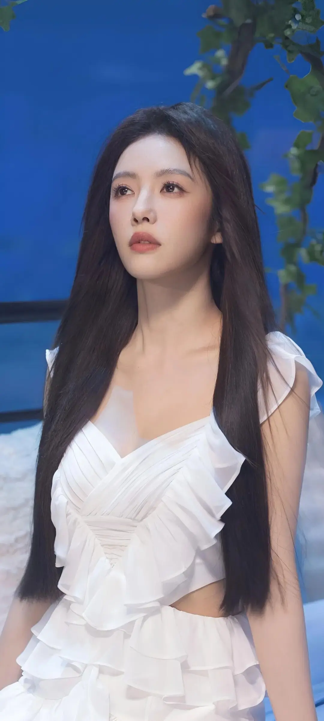 蔡文静 黑直长发 美爆了