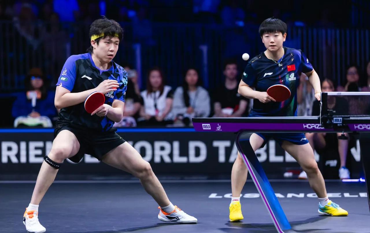 7月4日WTT美国大满贯混双决赛，莎头组合2一3不敌申裕斌/林钟勋，9一11，1