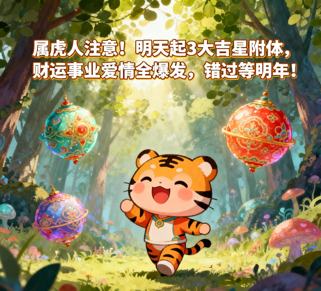 属虎人注意！明天起3大吉星附体，财运事业爱情全爆发，错过等明年！
 
别划走！属