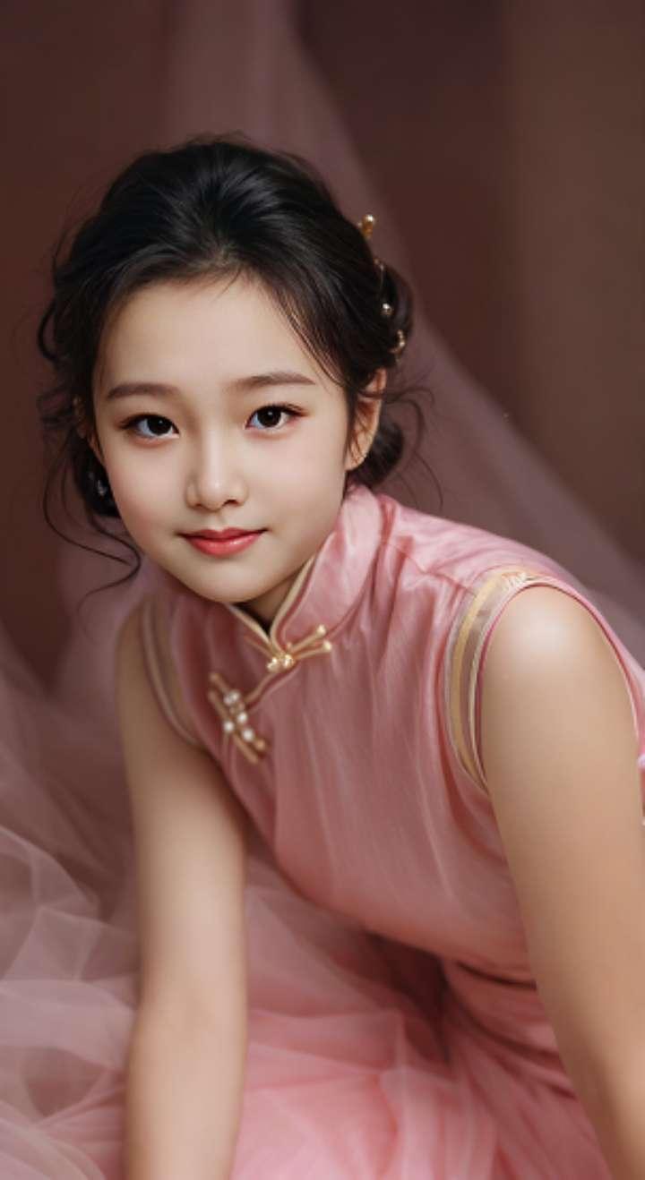 AI扩图 AI艳粉微笑