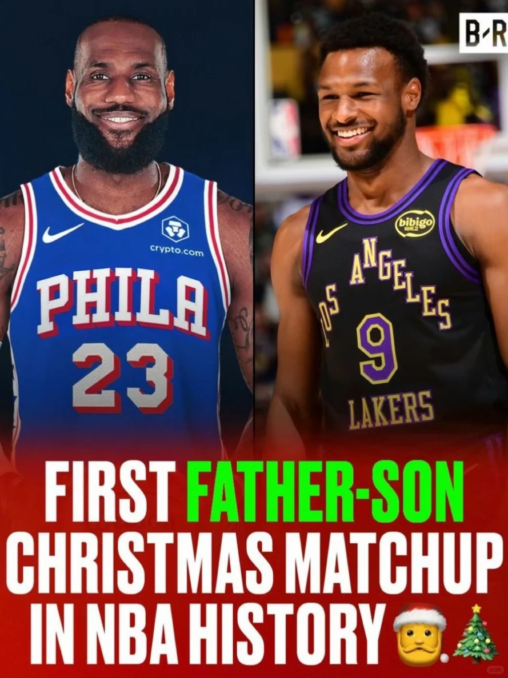 NBA历史首次父子对决詹姆斯父子成为NBA历史上首对在圣诞节对决的父子组合 