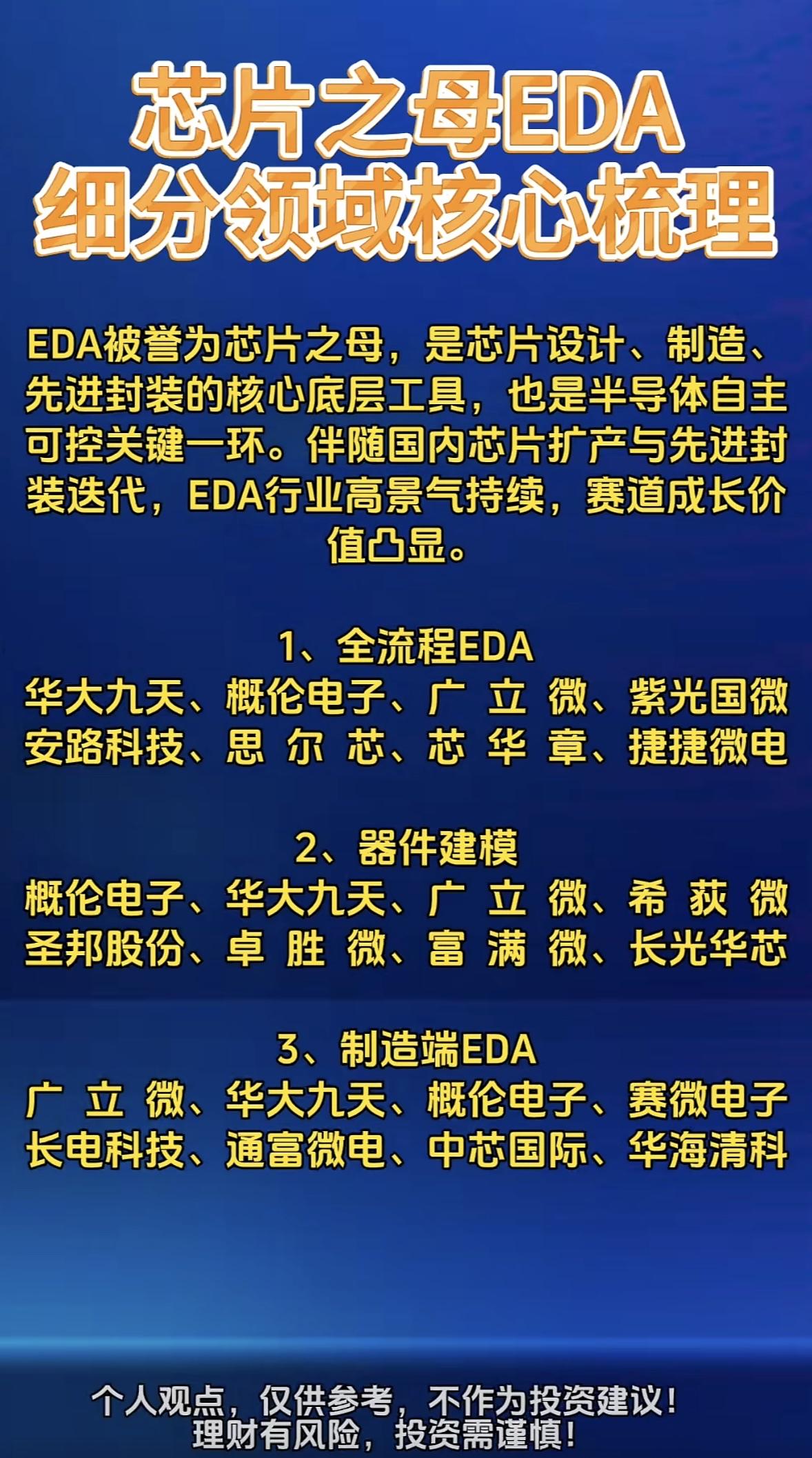 芯片之母EDA细分赛道全梳理，谁是你的宝藏股？高景气赛道，成长价值拉满！

芯片