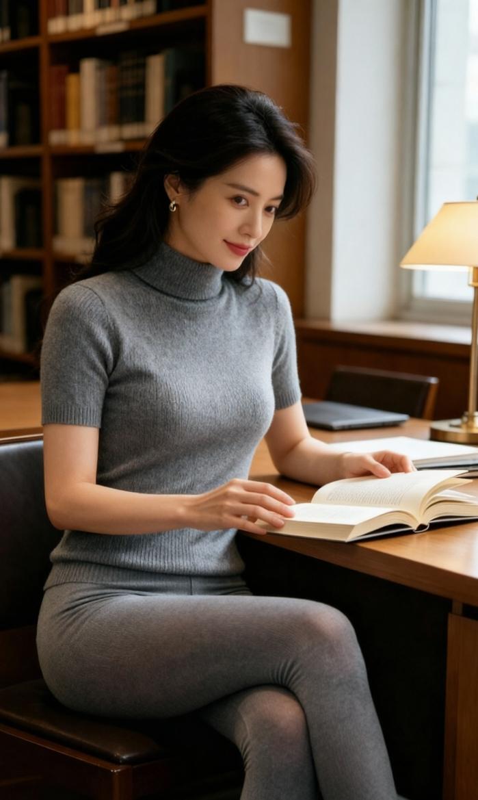 你喜爱哪一种气质的美人? 静谧书房中的阅读时光，沉浸在知识的海洋里。