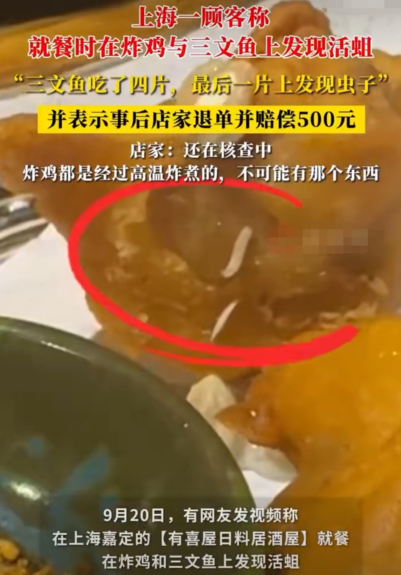 顾客称吃日料在三文鱼上发现活蛆 这么恶心的吗？以后谁还敢去这家店吃了呀？太不负责