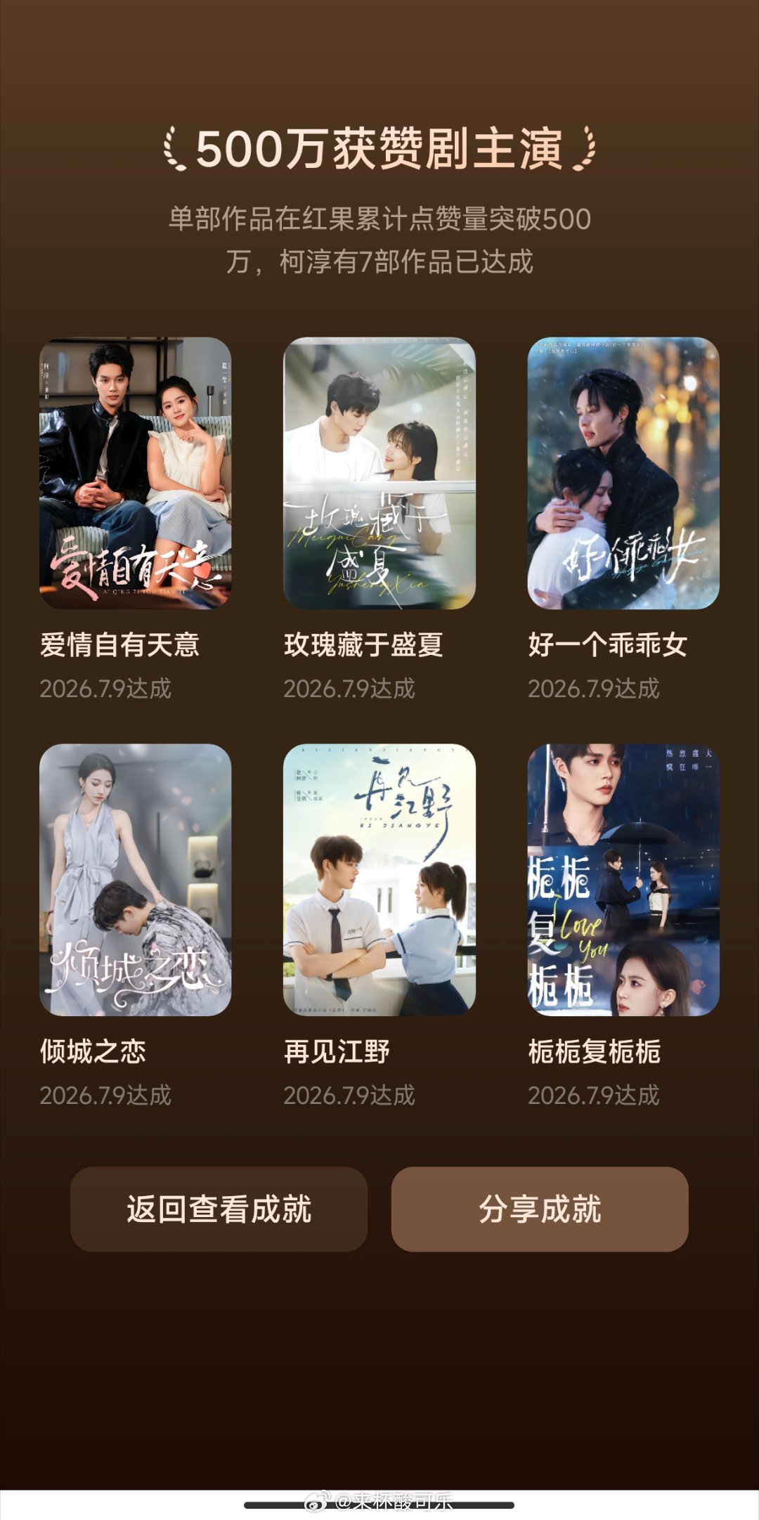 柯淳 红果成就⭐30亿爆剧主演1部⭐20亿爆剧主演 1部⭐50亿播放主演1部⭐3