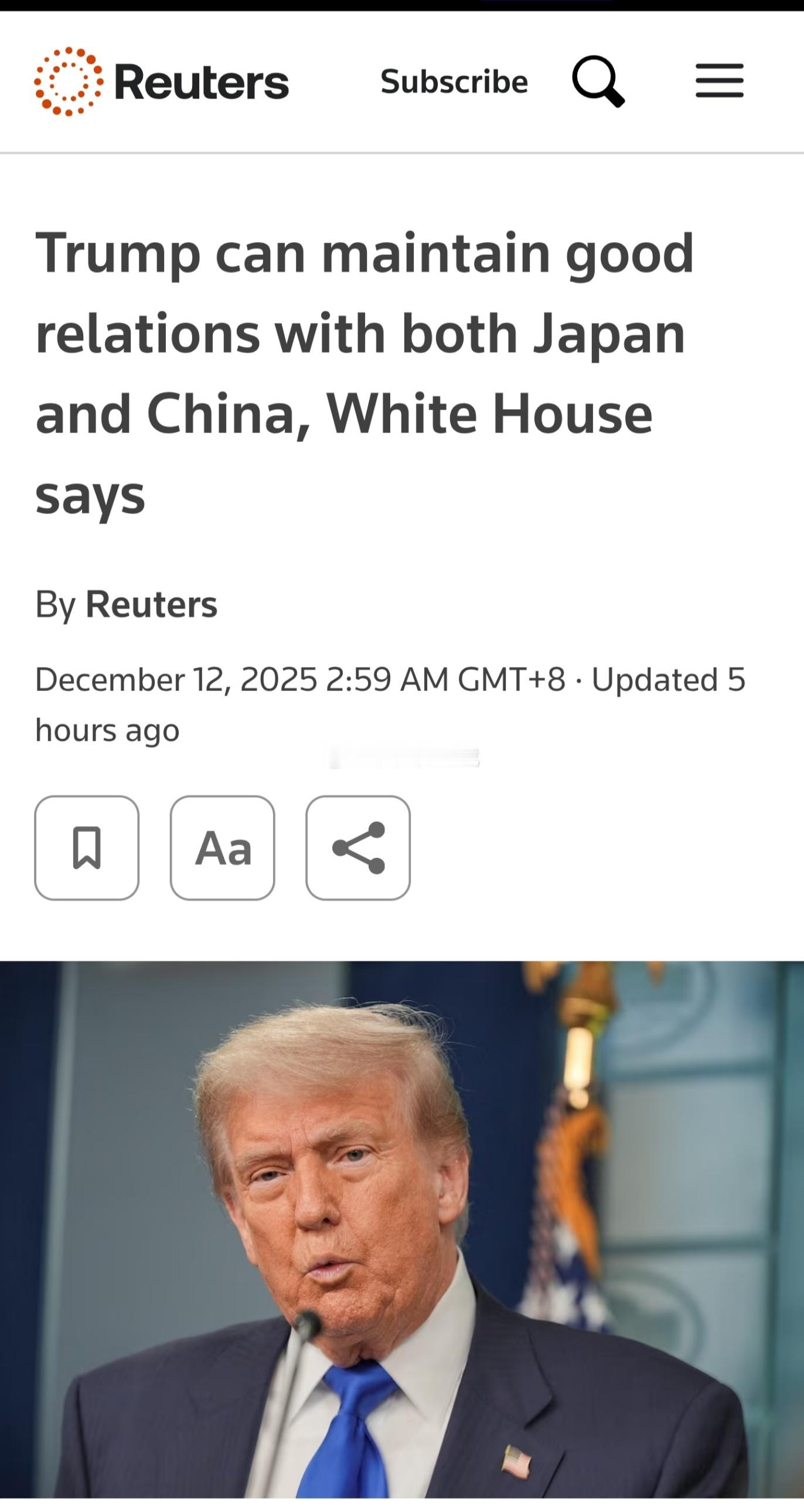 白宫新闻发言人莱维特：特朗普总统认为，美国应该处在这样一个位置上，既能够同中国保