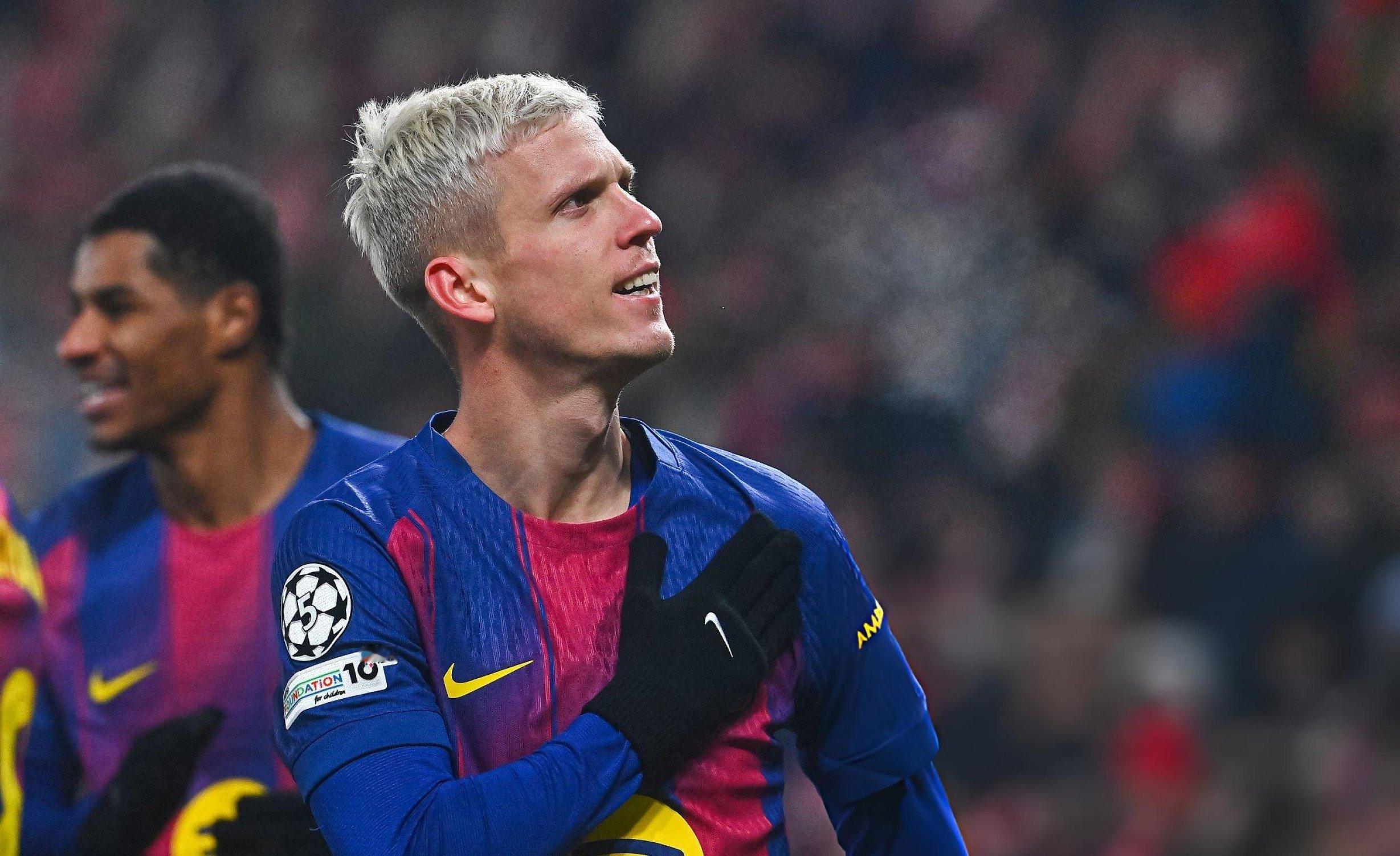 全场比赛结束，巴萨客场4-2战胜布拉格斯拉维亚，费尔明梅开二度，奥尔莫和莱万多夫