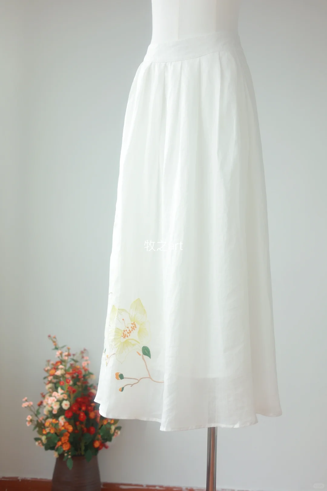 清照｜苎麻绣花半裙