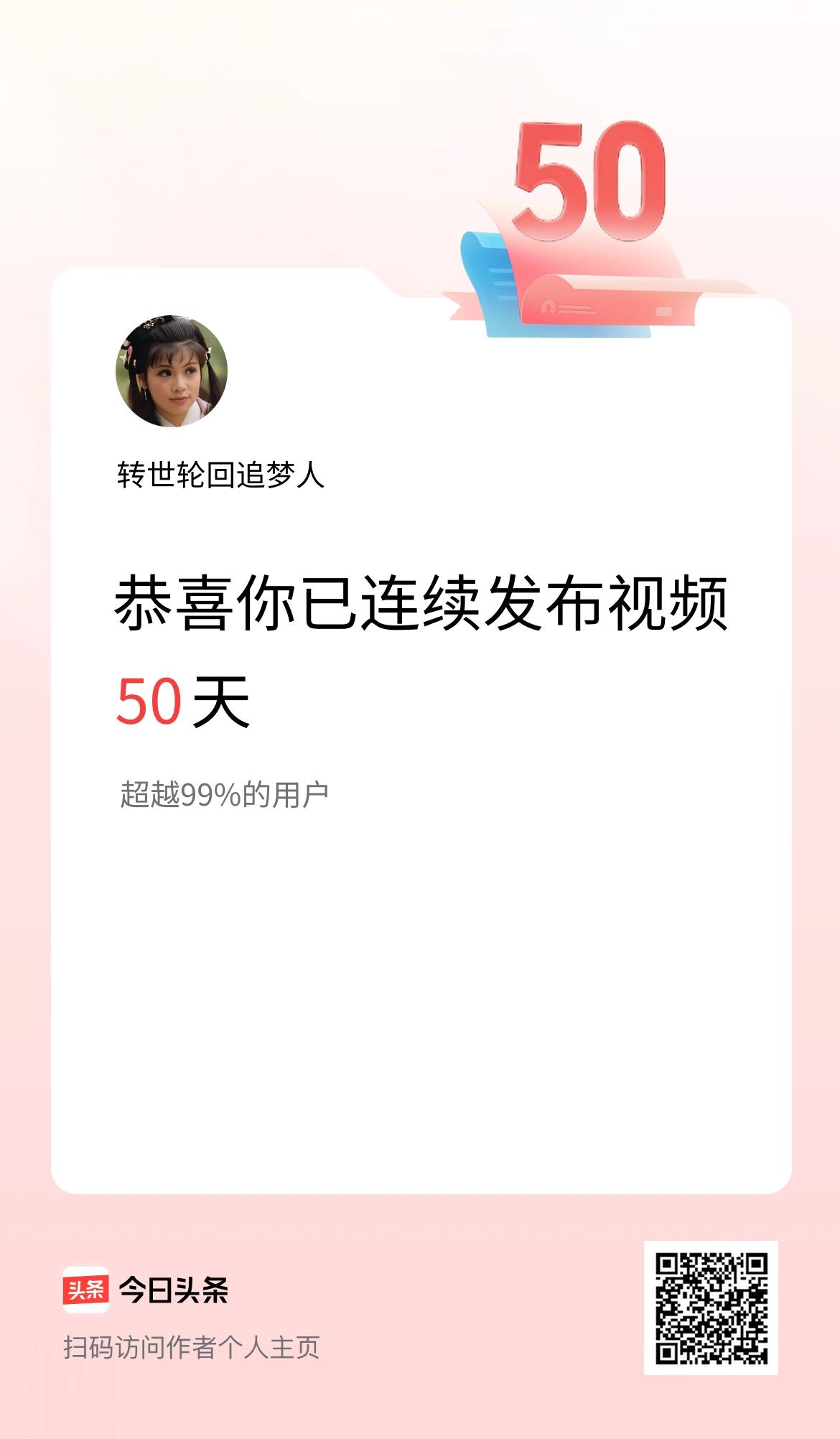 我在头条连续视频投稿50天