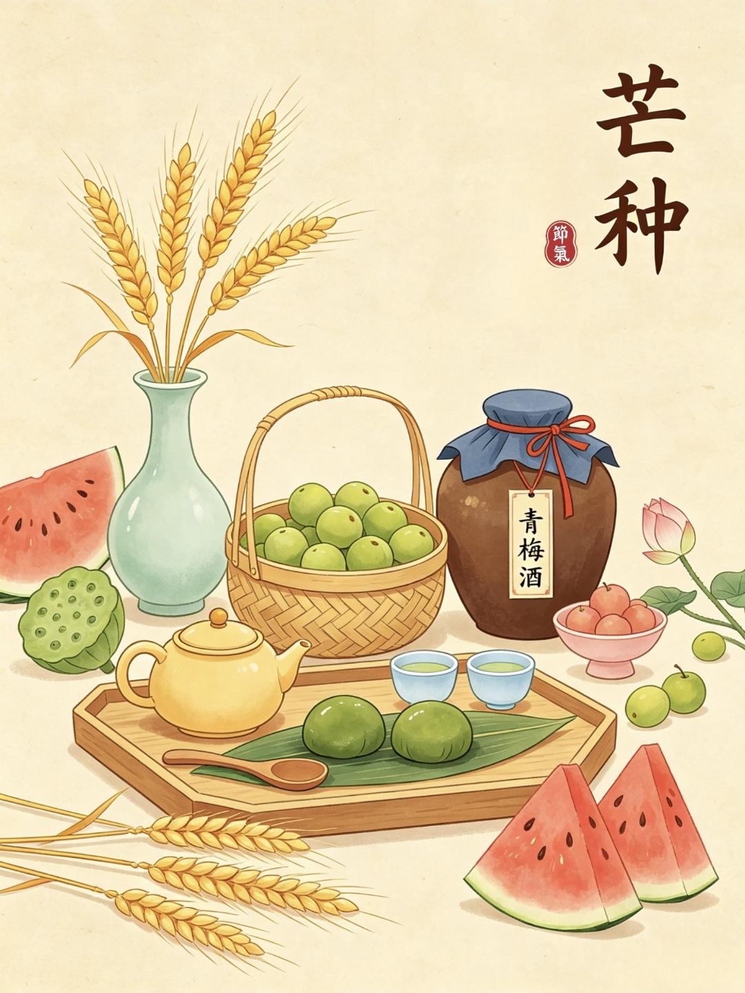 芒种节气文案，芒有所获种有所得~
1.🌾芒种至，盛夏始，风吹麦浪，青梅煮酒，人