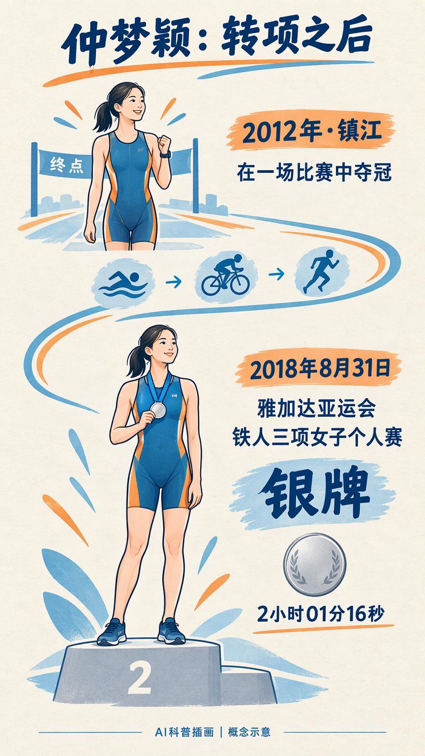从泳池转练铁人三项，仲梦颖为何一度扶墙上下楼？仲梦颖转项第一天经历了什么上午慢跑