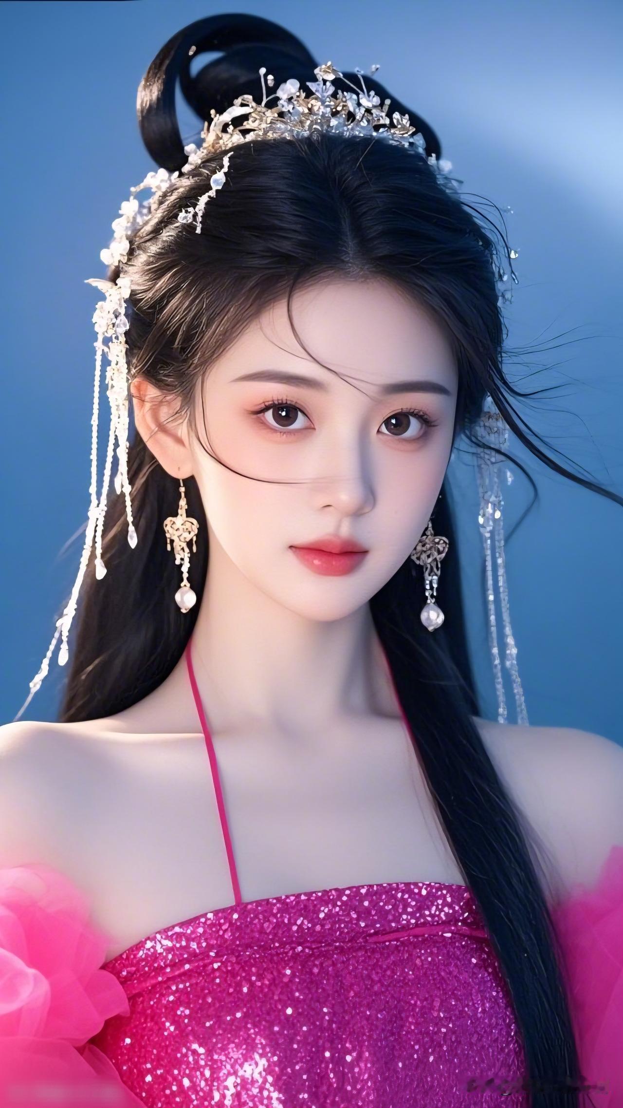 梦幻古风少女，粉裙华服，惊艳亮相！🌸✨光影的美