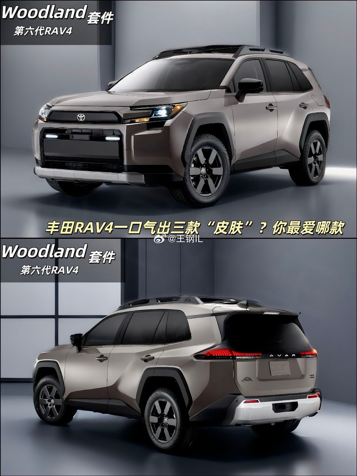 第六代丰田RAV4一口气出三款，皮肤。第一像老款，第二像长安，第三像起亚，你们怎