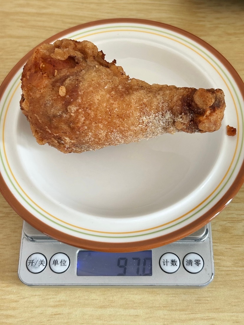 炸鸡腿热量 