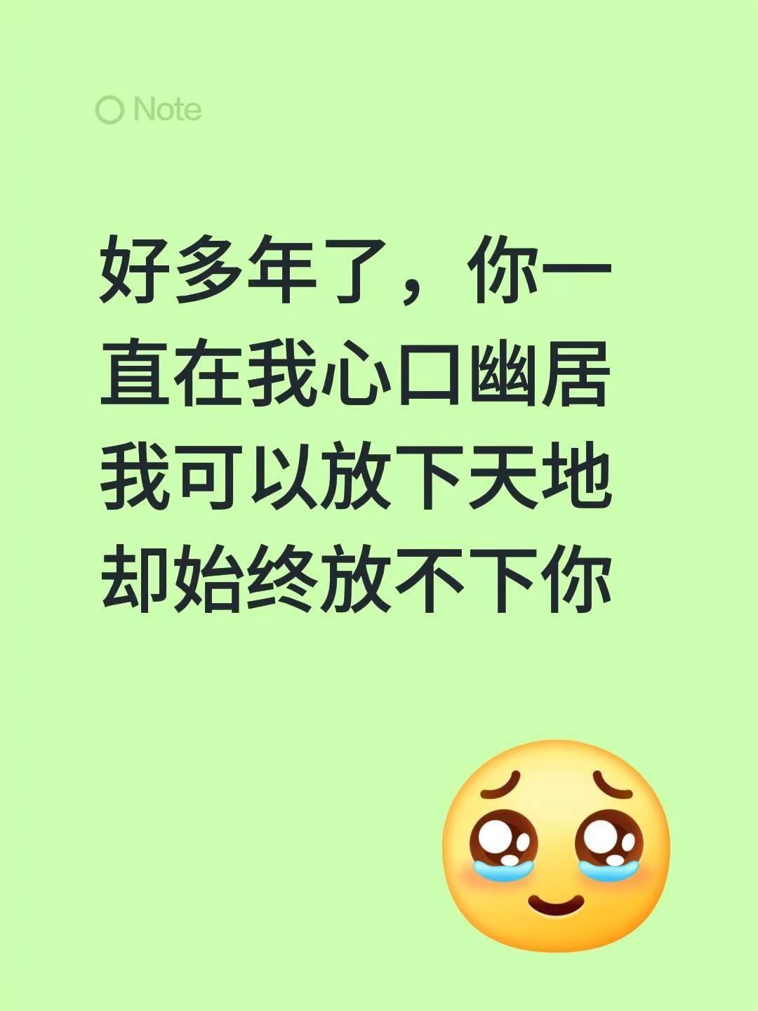 好多年了，你一直在我心口幽居我可以放下天地却始终放不下你