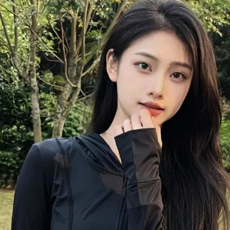 沉静的森林里，黑衣少女，静谧如画温柔白裙少女 湖畔白衣少女 温柔黑裙少女 黑衣少