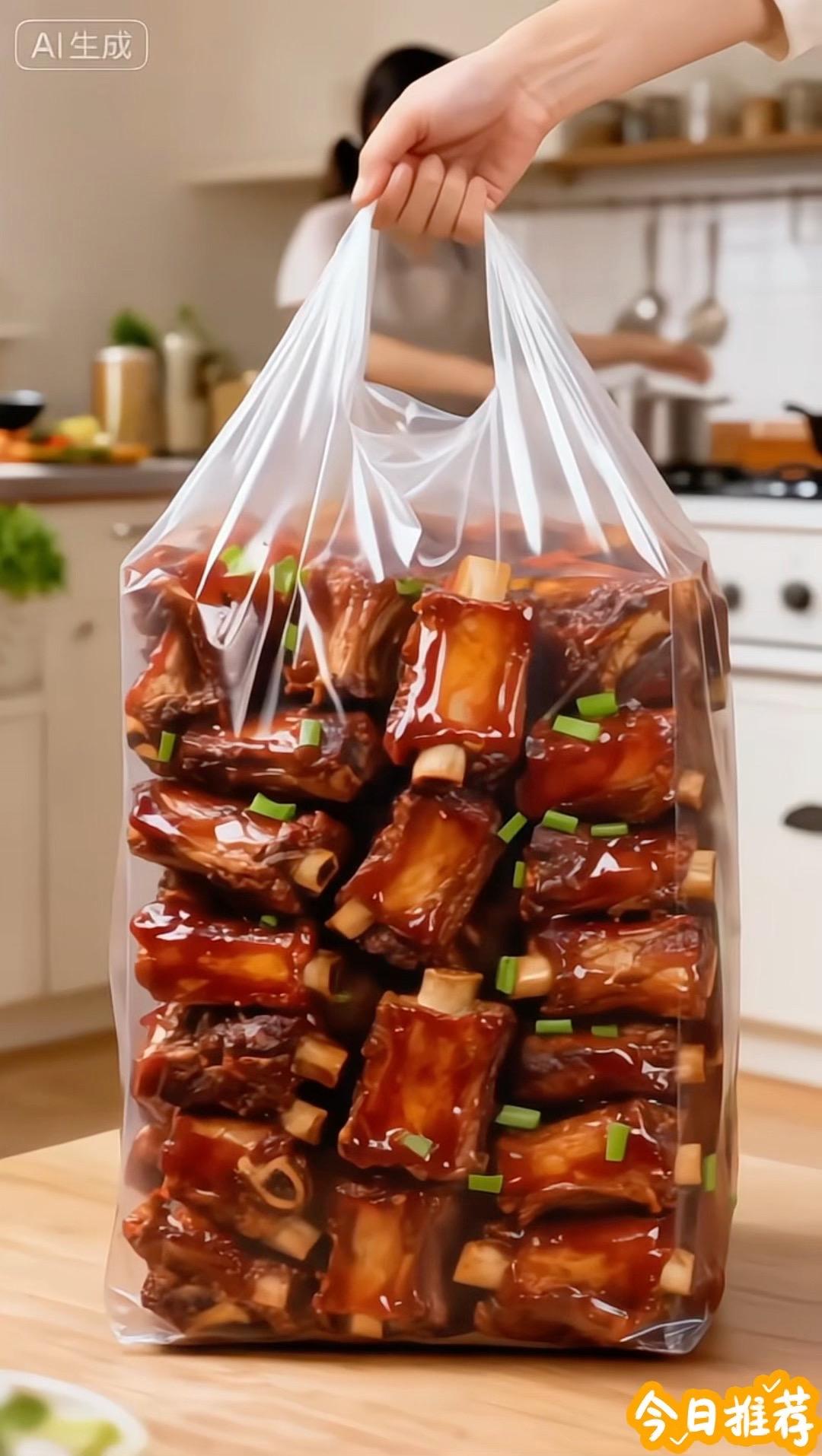 谁懂啊！这个红烧排骨的口感太顶了肥瘦相间一点不腻，轻轻一抿肉就化了酱汁...