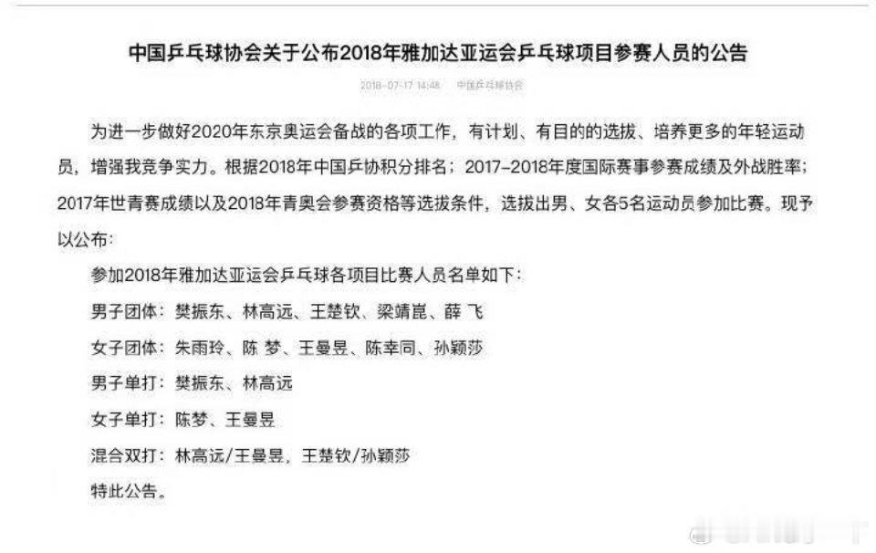 一句“还有樊振东嘛” 众人都说雅加达亚运会是青春风暴，队友是青春，好似只有他在承
