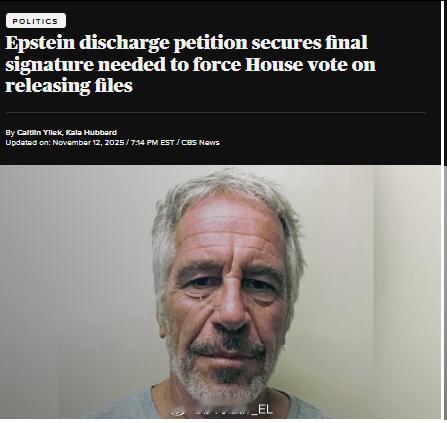 要求公布爱泼斯坦档案的提案已经在美国众议院内获得了规定门槛的218个签名（全部的